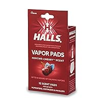 Crane Halls Scented Vapor Pads for Humidifier and Steam Inhaler, Mentho-Cherry, 12 Count