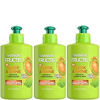 Fructis Sleek and Shine Intensely Smooth Leave-In Conditioning Cream, 10.2 Ounce (Pack of 3) (Packaging May Vary)
