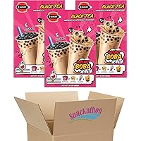 Instant Boba Bubble Pearl Milk Tea Kit with Authentic Tapioca Boba, Straws Included, 9 Servings (Black Tea, 9 Servings)