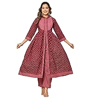 Cotton Beautiful Long Anarkali Dress Floral Printed Softness Long Kurti Beautiful Work Indian Suit