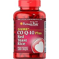 Puritan's Pride Q-Sorb CoQ10 Plus Red Yeast Rice,120 Rapid Release Softgels