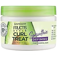 Fructis Style Curl Treat Defining Smoothie for Fine to Normal Curly Hair, 10.5 Ounce Jar