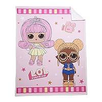 LOL Surprise Movie Darlings Soft Plush and Sherpa Blanket Throw, Twin/Full Size, 70