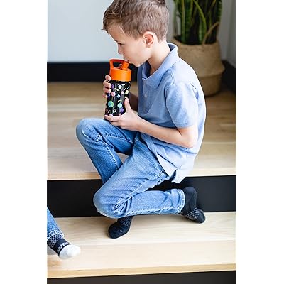 Summit Kids Water Bottle with Straw Lid - 14oz Dinosaur Roar