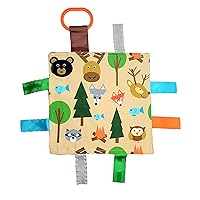 Baby Sensory Crinkle & Teething Square Lovey Toy with Closed Ribbon Tags for Increased Stimulation: 8
