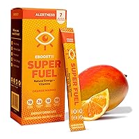 EBOOST Energy Drink Powder, Super Fuel - Orange Mango, 7 Packets - Pre-Workout Powder Energy Drink Mix - Natural Energy, L-Tyrosine, L-Theanine & Vitamins - Preworkout for Women & Men to Go