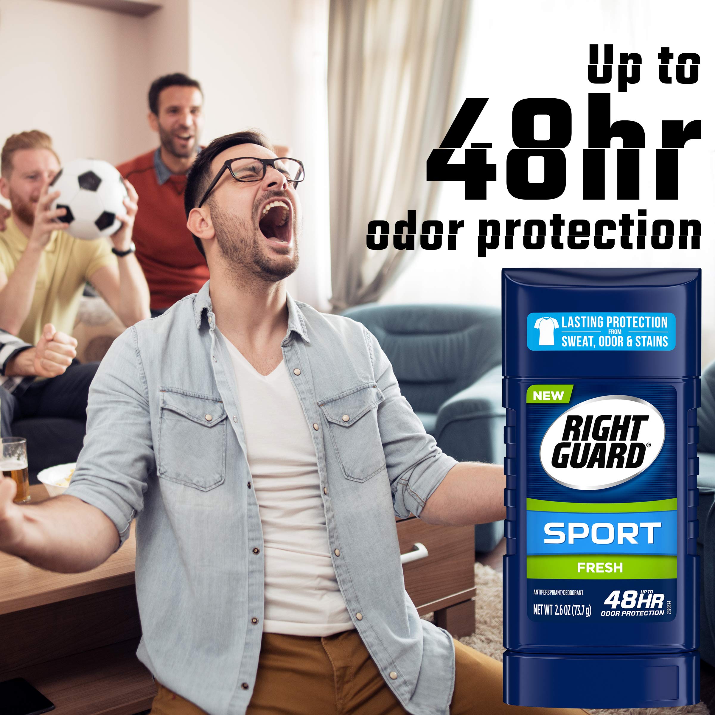 Right Guard Sport Antiperspirant Up To 48HR, Fresh, 2.6 Oz (Pack of 6)