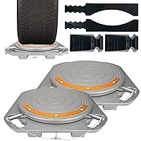 AutoSolo Wheel Alignment Turn Plates - 4-Ton Capacity, Brass Dial Measurements, with Bonus Accessories for Complete Wheel Alignment & Balancing Tools (One Pair)