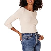 Amazon Essentials Women's Slim-Fit 3/4 Sleeve Solid Boat Neck T-Shirt