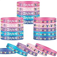 20 PCS Stitch Silicone Wristbands Bracelets Stitch Party Favors for Stitch Theme Birthday Decorations Supplies