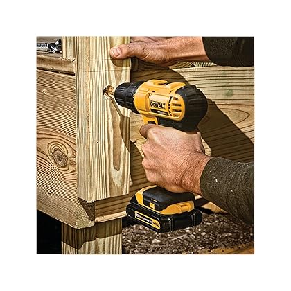 DEWALT 20V MAX Cordless Drill and Impact Driver, Power Tool Combo Kit with 2 Batteries and Charger, Yellow/Black (DCK240C2)