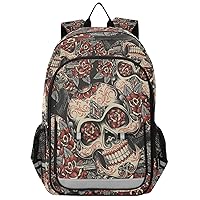 ALAZA Skull and Roses Sugar Skull Casual Daypacks Bookbag Bag