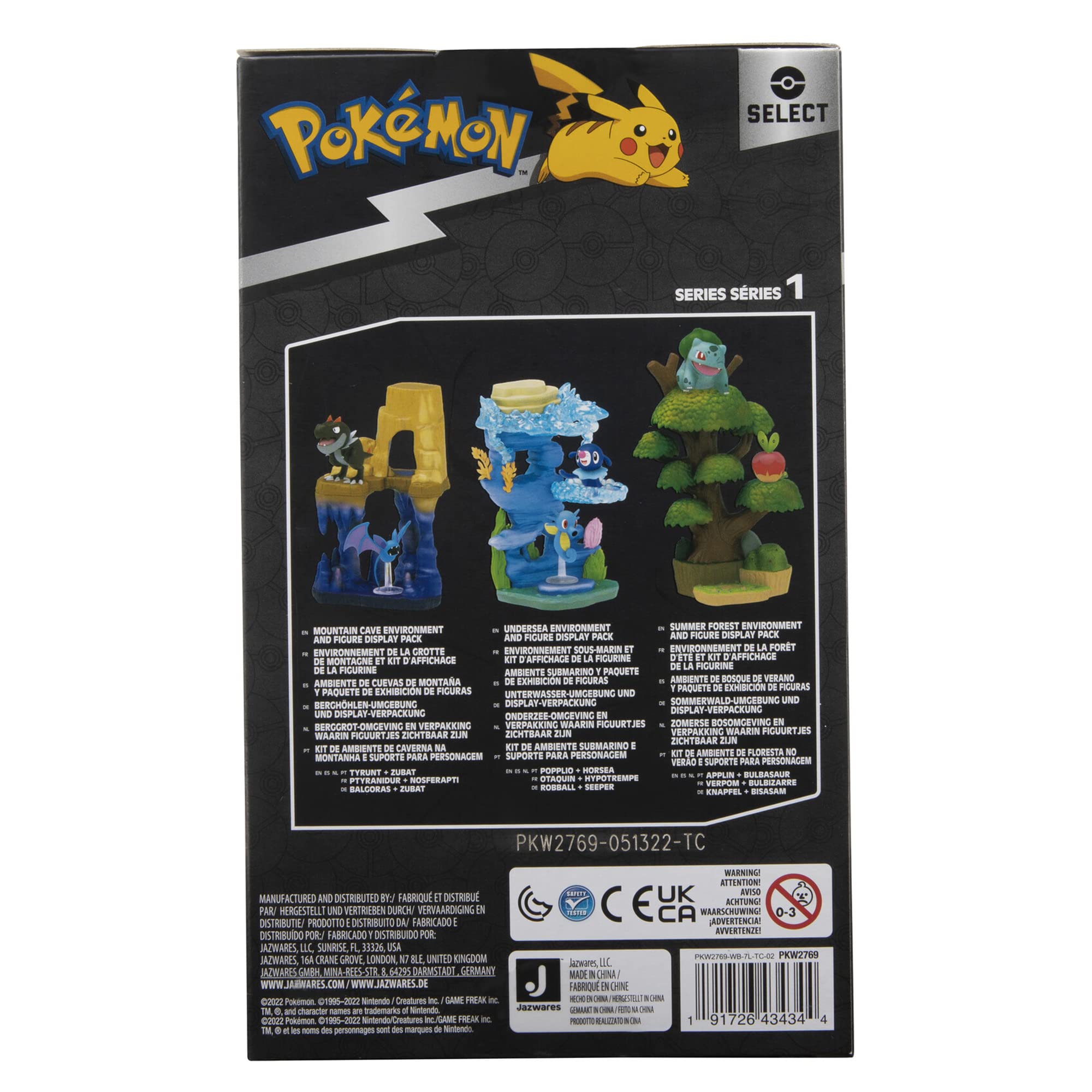 Pokemon Dragon-type Select Mountain Cave Environment - Multi-Level Display Set with 2-Inch Tyrunt and Zubat Battle Figures