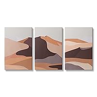 Stupell Industries Desert Sand Dunes Beige Brown Abstraction, Designed by Annie Warren Canvas Wall Art, 3pc, Each 16 x 24