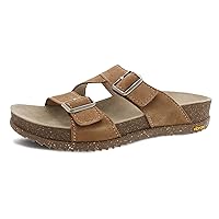 Dansko Dayna Double Buckle, Slip-On Suede Sandal for Women - Cushioned, Contoured Cork midsole for Comfort and Shock Absorption - Vibram ECOSTEP EVO Rubber Outsole For Long-Lasting Wear