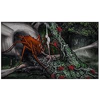 Forest Spider Creature Playmat or Mouse Pad | 24 x14in | Cloth Top | Non Slip Rubber Back | Vibrant Colors | Compatible with Yu-Gi-Oh | MTG | Digimon | Flesh & Blood | CFV & More TCGs