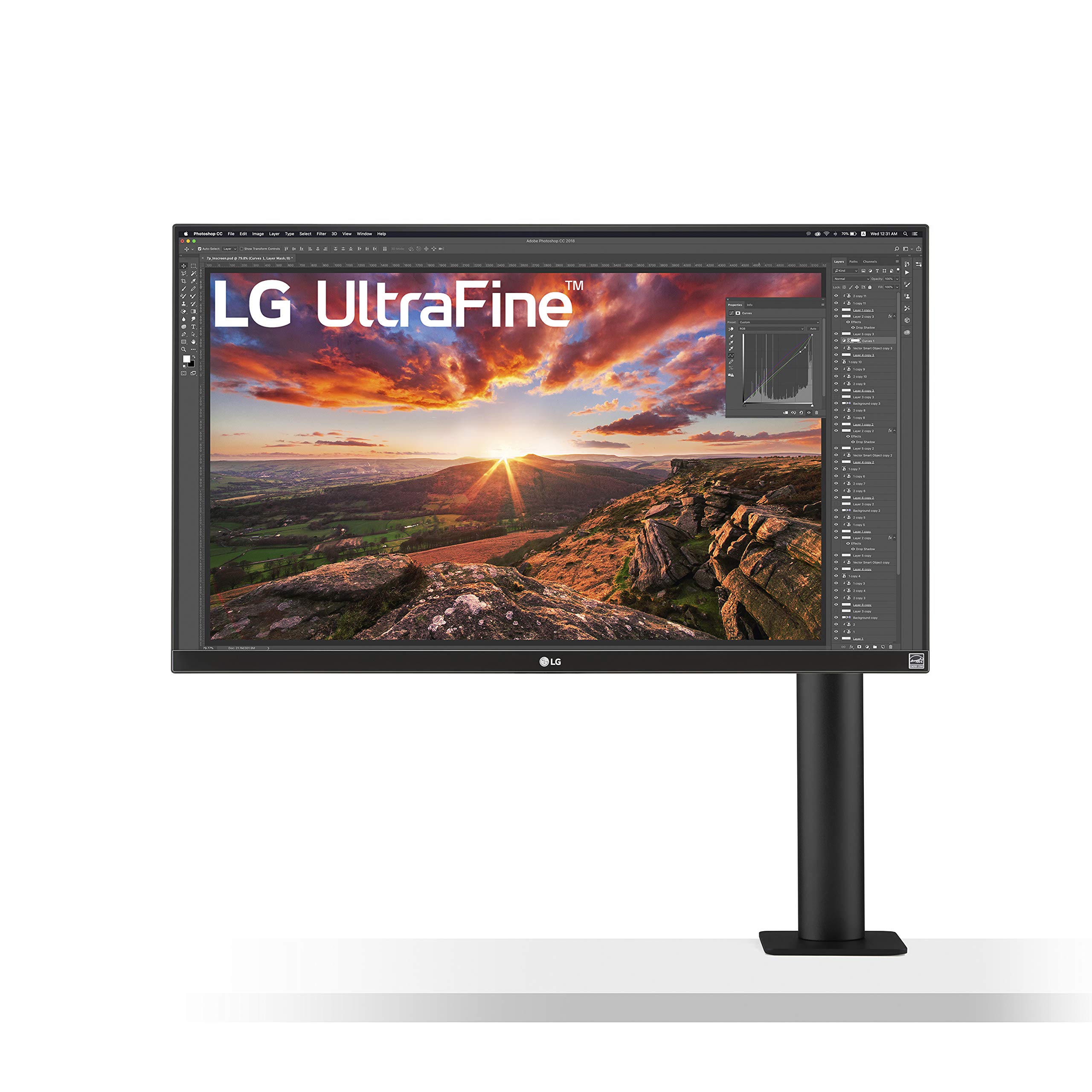 LG 27UN880-B Ultrafine Monitor 27” UHD (3840 x 2160) IPS Display, sRGB 99% Color Gamut, VESA DisplayHDR 400, USB Type-C, Ergo Stand - Black