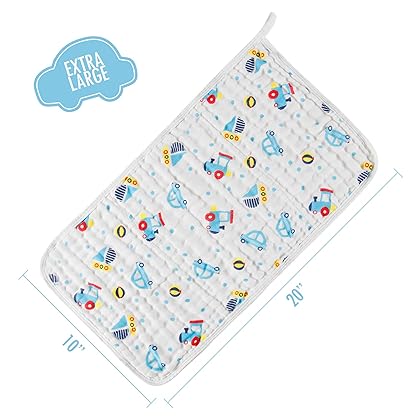 NKKFREY Muslin Baby Burp Cloths. 100% Muslin Cotton Burping Rags for Newborn Ultra Soft and Absorbent Unisex Spit Up Rags for Boys and Girls. Perfect Baby Registry Gift 20'' X 10'' Pack of 4.