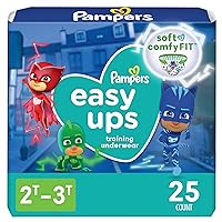 Easy Ups Boys & Girls Potty Training Pants - Size 2T-3T, 25 Count, Training Underwear (Packaging May Vary)