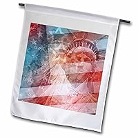 fl_19439_1 Patriotic Lady Liberty Digital Collage Features The Statue of Liberty and American Flag Garden Flag, 12 by 18-Inch