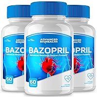 Bazopril Advanced Blood Support, Bazopril Blood Formula Supplement for Maximum Strength, Bazopril Support Pills Advanced Formula with Vitamin C, Zinc, Cinnamon Powder, Bazopril Reviews (3 Pack)