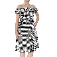 Max Studio London Womens Therese Off-The-Shoulder Gingham Casual Dress