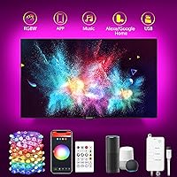 Smart Fairy Lights 9.8ft for 40-55in TV Backlight USB String Lights with Remote 16M Color Changing Dimmable 30 LED for Gaming Lights Ambient Lighting Kit