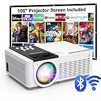 Mini Projector with 5G WiFi and Bluetooth - 9000Lumen 1080P HD Supported Outdoor Projector and Screen Packages, Portable Movie Video Projectors Compatible with TV Stick, PS5, iOS & Android Phone, HDMI