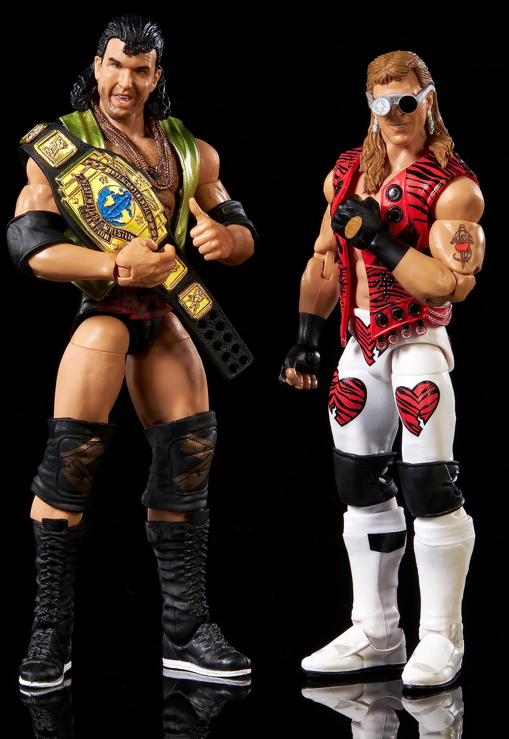 WWE Elite Action Figures & Accessories, WrestleMania X Ladder Match Collectible Set with Shawn Michaels & Razor Ramon