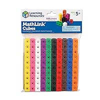MathLink Cubes - Set of 100 Cubes, Ages 5+ Kindergarten, STEM Activities, Math Manipulatives, Homeschool Supplies, Teacher Supplies
