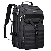 WITZMAN Carry On Travel Backpack for Men Large Convertible 45L Nylon Backpack 3 in 1 Bag fit 17 Inch Laptop for Airplane(B688 Black)