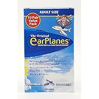 Original Adult EarPlanes by Cirrus Healthcare Earplugs Airplane Travel Ear Protection 10 Pair SUPER BONUS PACK
