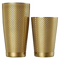 Barfly Diamond Lattice Shaker Set, Gold Plated