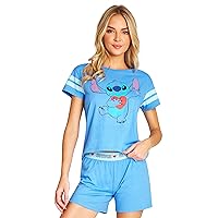 Disney Stitch Girls Pyjamas for Kids and Teens 2 Piece Nightwear Short PJs  for Girls Age 7-14 Eeyore and Stitch Gifts