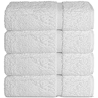 Chakir Turkish Linens | Hotel & Spa Quality 100% Cotton Premium Turkish Towels | Soft & Absorbent (4-Piece Bath Towels, White)