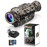 CREATIVE XP Digital Night Vision Monocular for 100% Darkness - Travel Infrared Monoculars, IR High-Tech Spy Gear for Hunting & Surveillance - Save Photos & Videos, Card Reader Included