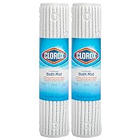 Clorox by Duck Brand Cushioned Foam Bathtub Mat, Non Slip Bath Mat with Suction For Comfort and Safety, 17