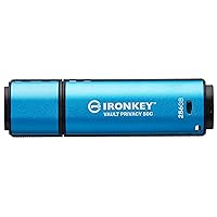 Kingston Ironkey Vault Privacy 50 USB-C 256GB Flash Drive | FIPS 197 Certified | XTS-AES 256-bit | BadUSB and Brute Force Protection | Mult-Password Option | IKVP50C/256GB