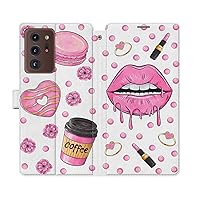 Wallet Case Replacement for Samsung Galaxy S23 S22 Note 20 Ultra S21 FE S10 S20 A03 A50 Snap Lipstick Donut Card Holder Magnetic Heart Pink Flip Cover PU Leather Folio Flowers Accessories Girly