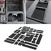 JDMCAR Liner Accessories Compatible with Toyota Tundra 2022-2023 2024, Custom Non-Slip Anti Dust Cup Holder and Door Pocket Inserts Kit (Black Trim) - 30 PC Set