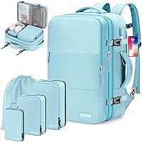 Carry On Backpack, 40L Flight Approved Travel Backpack for Men Women,Airline Approved Gym Backpack Waterproof Business Laptop Daypack (Blue (Backpack With 4 Packing Cubes))