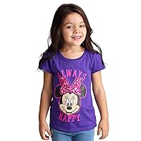Disney Girls' Toddler Minnie Mouse Short Sleeve T-Shirt, Grape Violet, 2T
