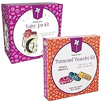 Fairy Jar Kit & Paracord Bracelet Kit Bundle - Fun DIY Arts and Crafts Project for Kids Ages 6 7 8 9 10 11 12 - Great Gifts for All Occasions