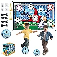 Soccer Games Set - Backyard/Outdoor/Indoor Mini Soccer Toys Games Set with Adhesive Soccer, No Need to Inflatable -Soccer Birthday Gift Outside Toys for Kids Boys Girls Yard Backyard Games