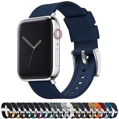 BARTON Watch Bands - Elite Silicone Watch Straps - Black PVD Hardware & Adapters - Quick Release - Choose Color & Size - Compatible with all Apple Watches (8, 7, 6, 5, 4, 3, 2, 1, SE, Ultra) - 38mm, 40mm, 41mm, 42mm, 44mm, 45mm, 49mm