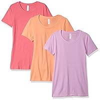 Clementine Women's Petite Plus 3-Pack Ideal Short Sleeve Crewneck T-Shirts