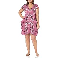 CITY CHIC PLUS SIZE TUNIC HARPER, IN ROSEY WHIMSICAL MIR, SIZE, XL