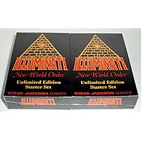 Illuminati New World Order Card Game Unlimited Edition Starter set Second Printing with colored Titles by Steve Jackson 1994-1995