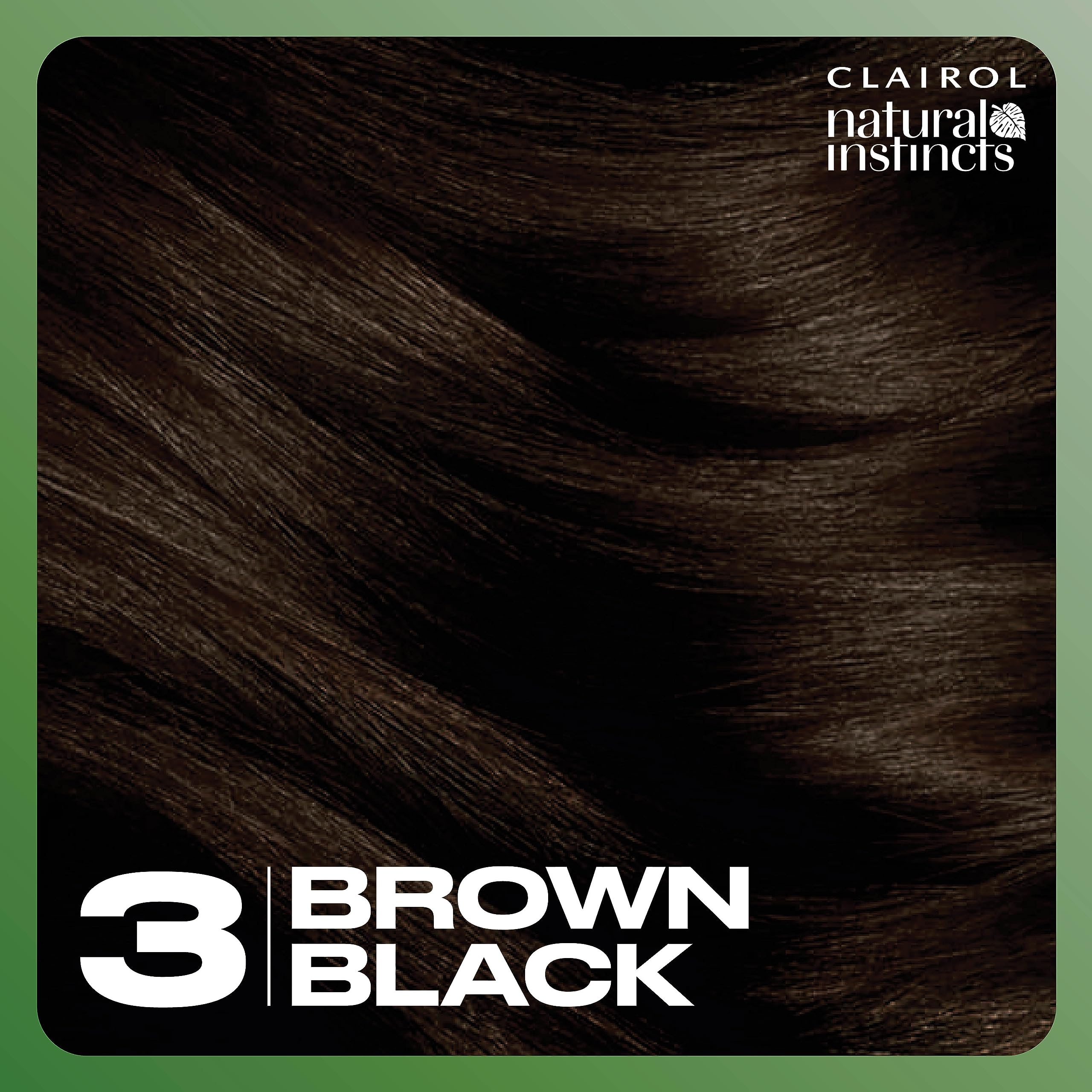 Clairol Natural Instincts Demi-Permanent Hair Dye, 3 Brown Black Hair Color, Pack of 1