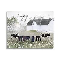 Stupell Industries Laundry Day Rural Cows Meadow Canvas Wall Art, Design by Lori Deiter